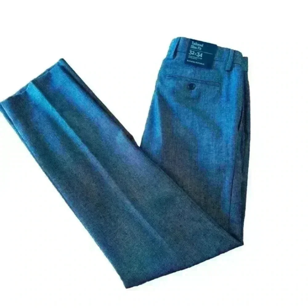Banana Republic Men's Grey Tailored Slim‎ Fit Dress Pants Size 32x34 NWT
